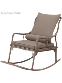 Новое кресло-качалка из черного ореха в китайском стиле, семейное кресло для отдыха на балконе, кресло для отдыха для взрослых из ясеня для гостиной 17