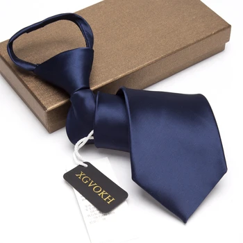 Мужской галстук на молнии Ленивый Модный 8 см Деловой Черный галстук Подарки для мужчин Легко натягиваемый на веревку Галстук Свадебные Галстуки Аксессуары для рубашек 3