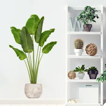 Наклейка на стену для украшения дома Яркая 3D наклейка на стену с зеленым растением, легко наносится, водонепроницаемый Домашний декор для комнаты, спальни, общежития 16