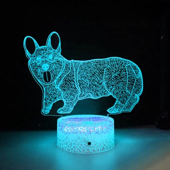 3D Иллюзионная лампа Nighdn Wolf Светодиодный ночник для украшения прикроватного столика в спальне, детский ночник, подарок на день рождения и Рождество для детей 2