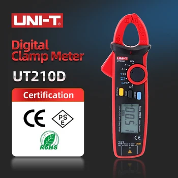 Цифровой клещевой измеритель UNI-T UT210D True RMS Напряжение, Сопротивление, Емкость, Мультиметр Для измерения температуры, Автоматический Диапазон, Электрический 8