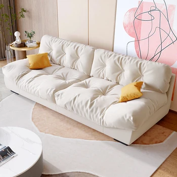 Nordic Living Room Sofa Sponge Современная гостиная с белым дизайнерским итальянским интерьером Sala De Estar с тремя диванами 19