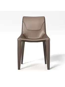 Дизайнерское седло, Легкий Роскошный обеденный стул премиум-класса Home 2022, Новое итальянское Минималистичное Кожаное кресло со спинкой стола 15
