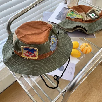 Новая пастовая ткань для стирки, винтажная шляпа рыбака для родителей и детей, женская весенне-летняя американская ковбойская шляпа, шляпа для горной рыбалки, мужская 5