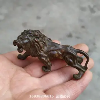 Античная бронза антикварная коллекция сплав меди король лев самец льва твердый чайный питомец