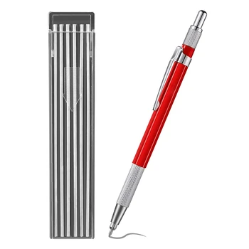Карандаш для сварщиков с 12 шт. серебряными заправками, металлический маркер, механические сварочные карандаши для трубок, , красный 12