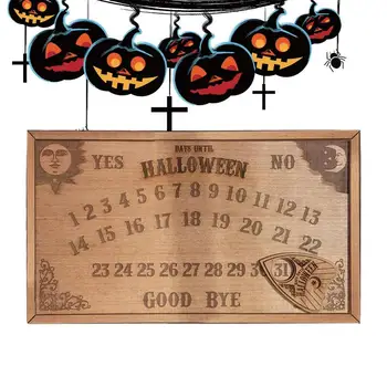 Деревянные Адвент-календари, Деревянный настенный календарь на Хэллоуин, Портативные настенные украшения на Хэллоуин, Настенный декор, украшение для дома 22