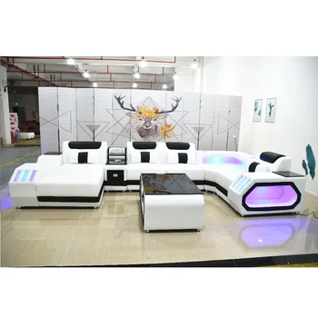 Новое поступление, современная дизайнерская мебель для гостиной, высококачественный диван для гостиной, кожаный диван белого цвета 18