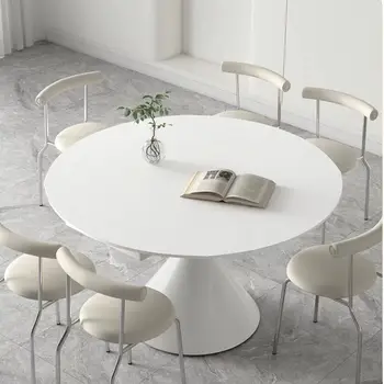 Обеденный стол Coffee Garden, круглый мраморный роскошный стол для конференций, Обеденный стол с центральной консолью Mesas De Jantar Furniture WJ35XP 8