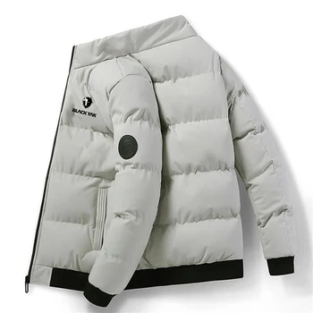 Новое мужское хлопковое зимнее пальто с воротником-стойкой 2023 года, утолщенная теплая модная уличная куртка для улицы 3