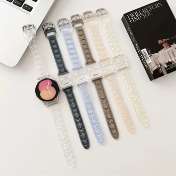 Прозрачный ремешок для часов Ice Cube Samsung Galaxy Watch 6 4 5 5Pro TPU силиконовый браслет Модный спортивный браслет 17
