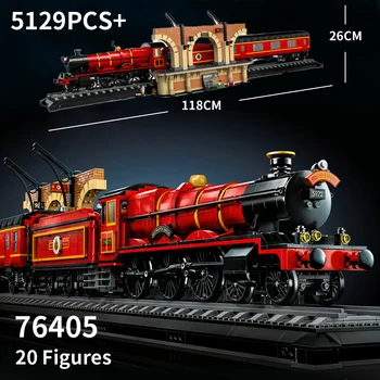 в наличии 2022 Горячие 76405 5129шт Коллекционное издание Magic Express Train Station в собранном виде, набор строительных блоков, детская игрушка в подарок 20