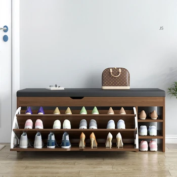 Современная смена обувного шкафа в прихожей, компактный табурет, скандинавский обувной шкаф, бытовая мебель для гостиной Schoenenkast WZ50SC