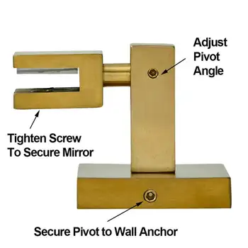 Крепежные элементы для зеркальных стен из матового золота - идеально подходят для монтажа и долговечной отделки стен 7