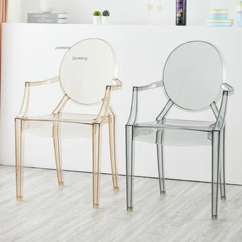 Итальянские минималистичные пластиковые обеденные стулья, современное акриловое прозрачное кресло, обеденные стулья, мебель для спальни, хрустальный макияж 7