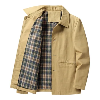 Мужские весенние и осенние куртки Деловые повседневные мужские хлопковые куртки 6