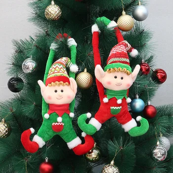 4 шт., Рождественская фигурка эльфа, украшения для рождественской елки, рождественские подарки, подвесной орнамент 21