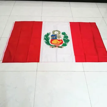 Бесплатная доставка Высококачественный флаг Перу 90x150 см 5*3 фута полиэстер с печатью двойного проникновения, висящий флаг Перу 20