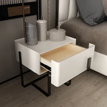 Скандинавские тумбочки Минималистичная прикроватная тумбочка Шкаф для хранения роскошной мебели Современный кожаный дом Креативная тумбочка для хранения