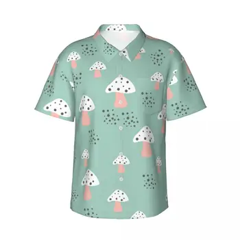 Грибы 3d Принт Гавайская Рубашка Мужская Одежда Свободные Дышащие Мужские Рубашки Летняя Мужская Рубашка Мужская Одежда С Коротким Рукавом 15