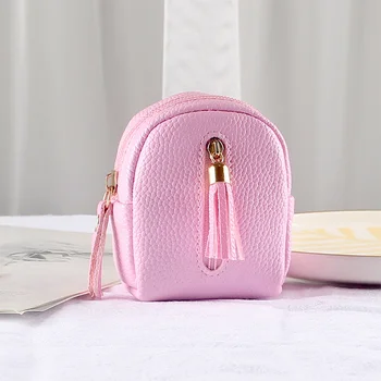 Симпатичный двухслойный кошелек с кисточками в форме сумки для женщин и девочек, мини-рюкзак, ключи, карта, брелок, сумочка, кошелек 12