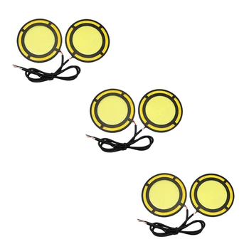 6 шт. автомобильная желтая + белая Cob светодиодная лампа дневного света Drl лампа дневного хода противотуманных фар 18