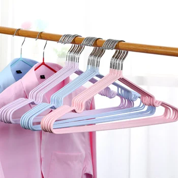 Металлическая вешалка для одежды с нескользящим рукавом Поддерживает вешалку для одежды для взрослых и детей, бытовую красочную вешалку для одежды 15