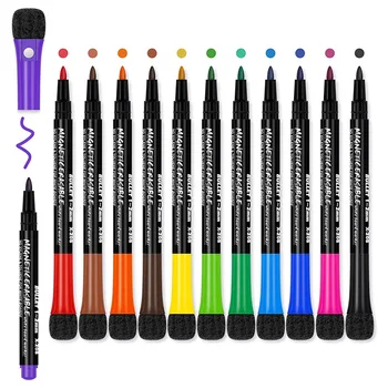 12 цветов ленты, магнитный маркер для белой доски, детская стираемая ручка для разметки на водной основе, ластик, Студенческая ручка для рисования, канцелярские принадлежности 6