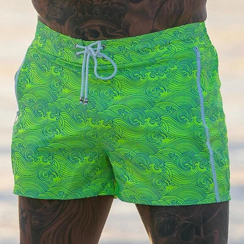Лето 2023, новые модные мужские шорты, пляжные повседневные плавки, Гавайские повседневные пятиточечные брюки, быстросохнущая мужская одежда 21