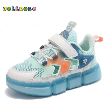 Детские кроссовки для мальчиков и девочек, спортивная обувь из трикотажной сетки, Дышащие легкие кроссовки для детей, Модная спортивная повседневная обувь