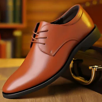 мужская повседневная обувь из искусственной искусственной кожи, деловая обувь с острым носком для мужчин, классический однотонный цвет, мода 2023 года, новинка chaussure homme