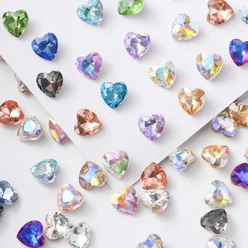 100шт 6 мм Маленькое Персиковое сердечко с заостренным дном Кристалл Алмаза Love Glass Diamond DIY Мобильная наклейка для ногтей Алмаз Оптом 6