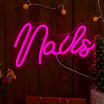 Гвозди Неоновая Вывеска Led Pink Neon Light Up Вывеска для Декора стен Usb Неоновые Лампы для Маникюрного Салона Салон Красоты Магазины Магазин Ламп