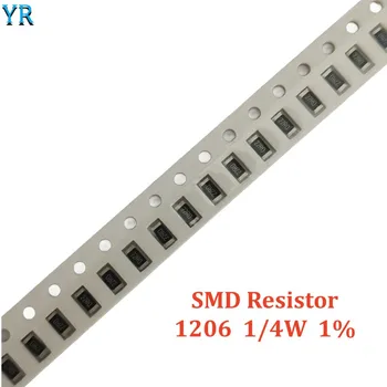 100шт 1206 1% SMD Резистор 0R~ 10 М 1/4 Вт 16K 43K 8,2 М 1,3 М 3,6 Ом 7,5K 36K 220K 1,1R 5,6R 91R 3,6K 240R 910K 1,6 R 56K 12