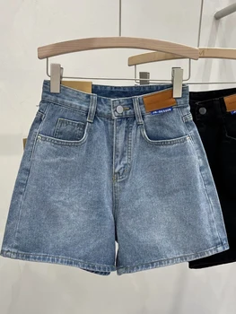 Женские джинсовые шорты длиной до колена, повседневные модные джинсовые шорты Harajuku, Y2k, свободные винтажные Широкие ковбойские короткие брюки, лето 2023 г. 20
