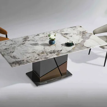 Легкий роскошный шиферный стол современный простой дизайнерский обеденный стол в скандинавском стиле 10