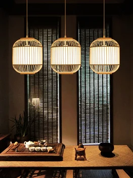 Японская люстра чайхана Китайский дзен бамбук спальня кабинет ресторан 2023 новые лампы-фонари для главной спальни 13