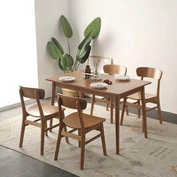 Скандинавские обеденные стулья, кухонная мебель, мебель для дома из массива дерева, обеденный стул Со спинкой, современный минималистский стул-бабочка 9