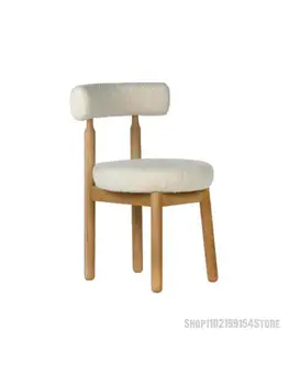 Простой барный стул из массива дерева, сетчатый красный стул для макияжа, стул для отдыха, обеденный стул в скандинавском ресторане, стул на стойке регистрации отеля, барная стойка 18
