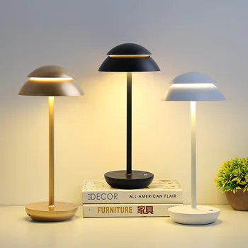 перезаряжаемая настольная лампа емкостью 4000 мАч, винтажная светодиодная настольная лампа, USB-беспроводной ночник, портативная лампа Lampada Da Tavolo, спальня рядом с лампой 5
