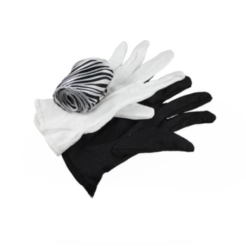 Черно-белые перчатки для стримера Zebra - Фокусы, Карты, Реквизит для сцены, Аксессуары для магии, Трюки крупным планом 20
