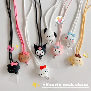 Милый мультяшный чехол для телефона Sanrio Hello Kitty, Каваи Куроми, подвесная веревка, 3D Силиконовая подвесная веревка для шеи, подвесная веревка через плечо 20