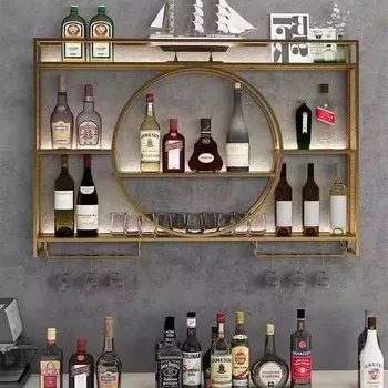 Полки для виски, винные шкафы, Промышленный современный клубный подвесной барный шкаф, витрина для спиртных напитков, Металлическая Кухонная мебель Adega Barzinho 18
