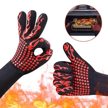Новые утепленные перчатки для приготовления барбекю, Кухонные перчатки, Чрезвычайно термостойкие перчатки для сварки печей, Утолщенные утепленные перчатки 6