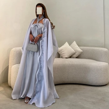 VD Dubai Женская одежда Vestidos De Noche с коротким вырезом, вечерние платья Саудовской Аравии, обертывания из бисера, Длинные платья подружек Невесты для выпускного вечера 4