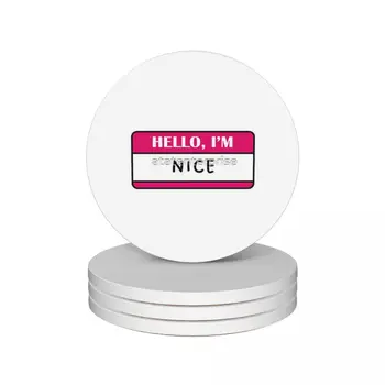 Набор керамических подставок Hello I'm NICE из 4-х защитных элементов, устойчивый декор для ресторана, подарок на День отца 1