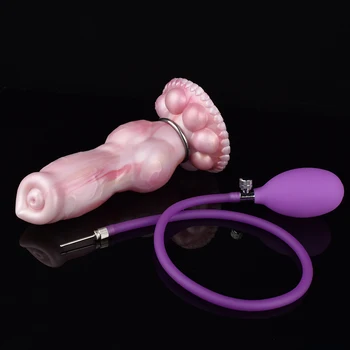 Мягкий силиконовый надувной фаллоимитатор, реалистичный пенис с собачьим узлом, искусственный член, анальное расширение, мастурбация без рук, секс-игрушки для женщин и мужчин 15