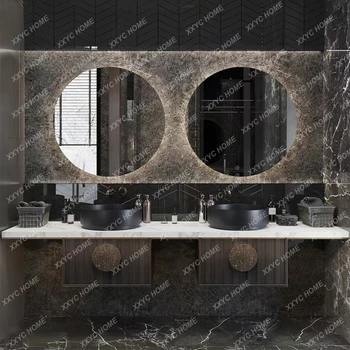 Villa Club Высококачественный шкаф для ванной комнаты из каменной плиты, умывальник для ванной комнаты, умывальник для бассейна, Комбинированные гобелены, аксессуары для ванной комнаты 5