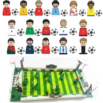 Футбол Футбольное поле Стадион Фигурки известного мини-футболиста Соответствуют строительным кирпичам, блокам, игрушкам в подарок малышу 4