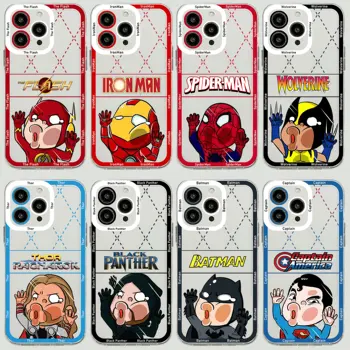 Забавный Marvel DC Человек-Паук IronMan Прозрачный Чехол Для Телефона Xiaomi Mi 13 12 11 10 lite 11i 12S Poco M3 M4 F3 4 Pro Ultra 5G 4G 18